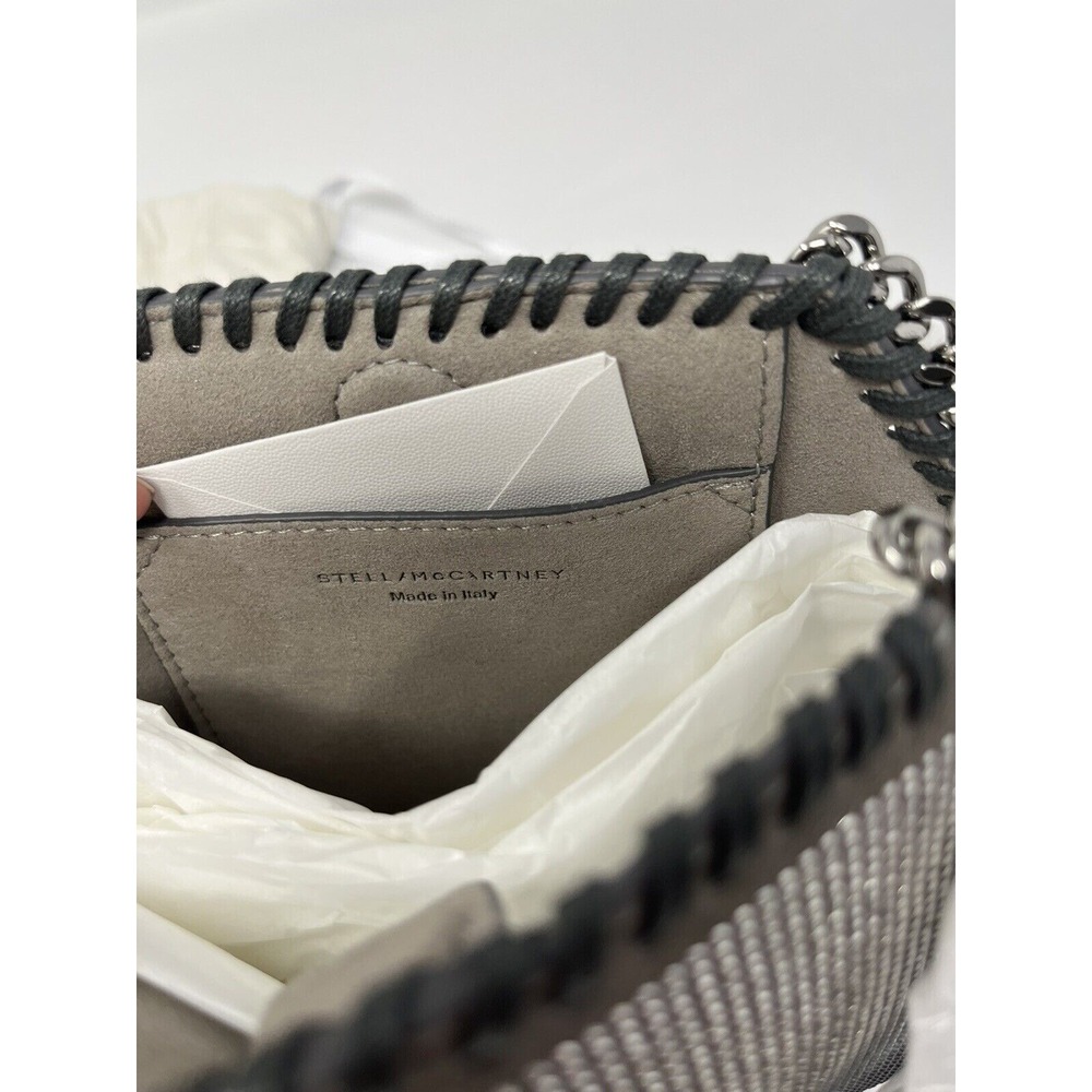 Stella McCartney Falabella Chain Mini Crystal Crossbody Bag Light grey‎ NEW - Picture 4 of 9